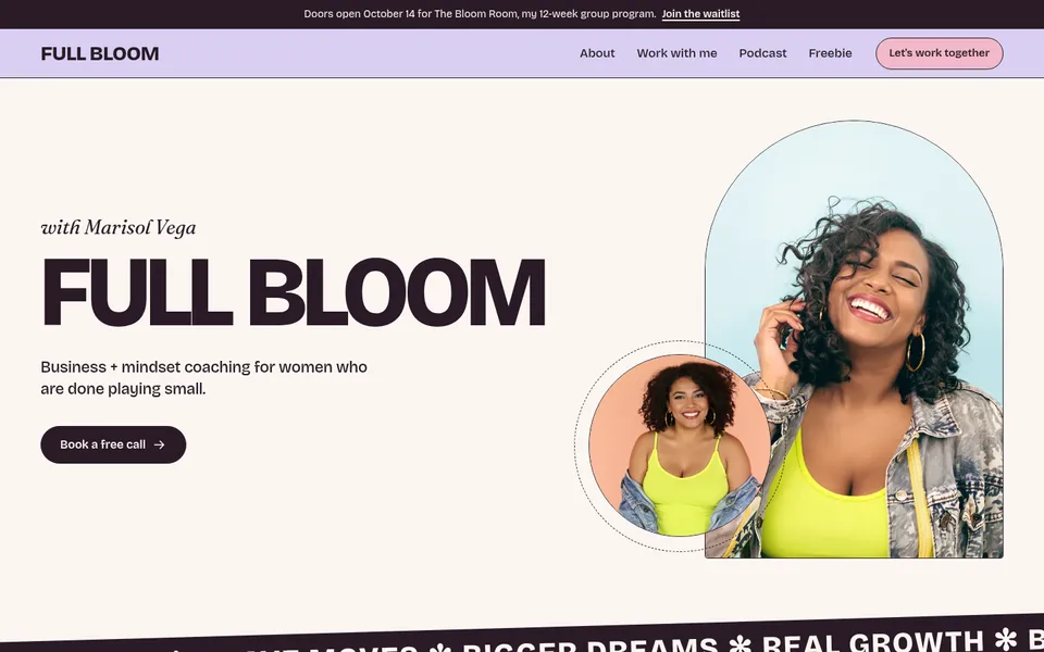 The Coach template’s home page