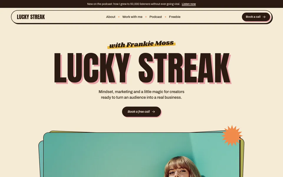 The Creator template’s home page
