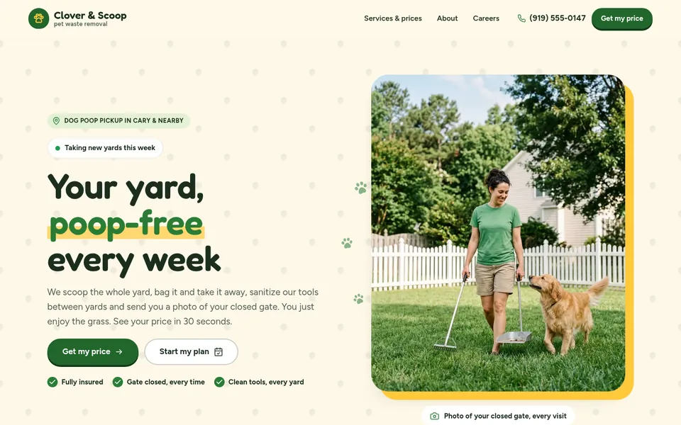 The Fetch template’s home page