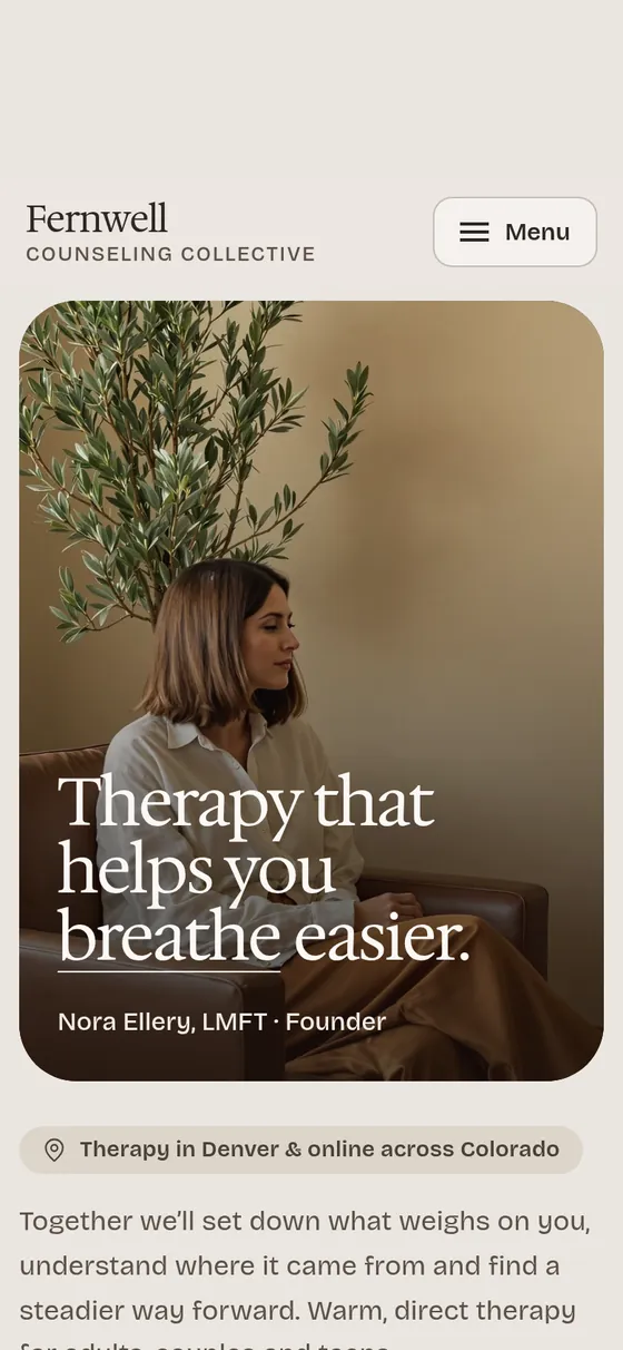 The Therapy template on a phone
