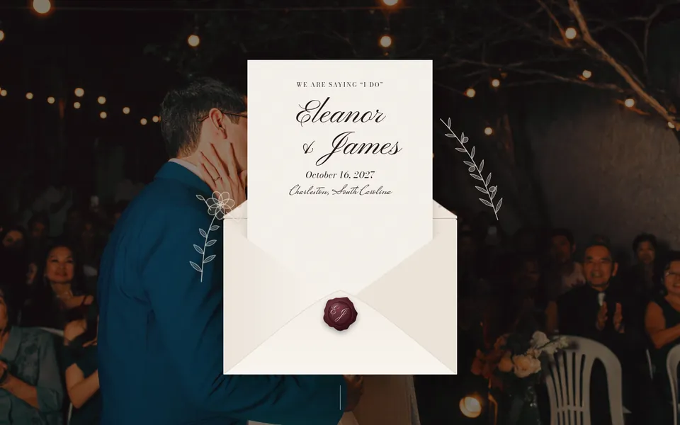 The Wedding template’s home page