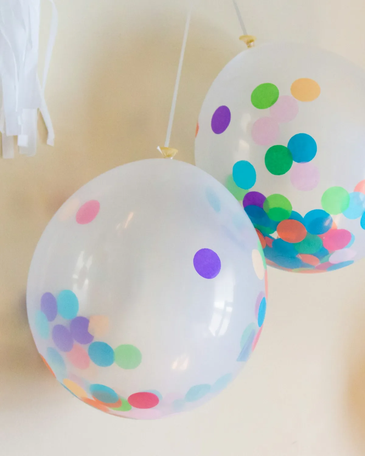 Confetti balloons for a backyard party